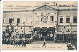 CPA 49 ANGERS Fête De L'Inauguration Des Nouvelles Casernes Hôtel De Ville Défilé Des Pompiers - Angers