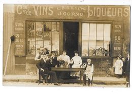 CARTE PHOTO Devanture De Commerce Commerce De Vins AU BON VIN GRIS J Cornu Belle Animation - Zu Identifizieren