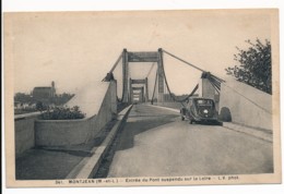 CPA 49 MONTJEAN SUR LOIRE Carte Rare Entrée Du Pont Suspendu Sur La Loire - Other & Unclassified