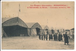 CPA 49 ANGERS Les Hangars Démontables BESSONNEAU à L'Aérodrome De Reims Concours Militaire 1911 - Angers