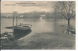 CPA 77 SAMOIS SUR SEINE La Route Descendant Au Bas-Samois Coupé Inondations 1910 - Samois