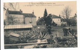 CPA 77 Le Bas Samois Dégats Causés Par Le Désastre La Passerelle De L'Ile Inondations 1910 - Samois