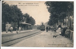 CPA 89 SAINT SAUVEUR EN PUISAYE La Gare Ligne D'Auxerre à Gien - Saint Sauveur En Puisaye