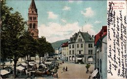 ! Cpa [68] , Alte Ansichtskarte Münster Im Elsaß, Munster (Haut-Rhin), Marktplatz, Kirche - Munster
