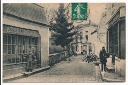 CPA 89 SAINT SAUVEUR EN PUISAYE Rue Du Bourg Gelé Avec Facteur Et Cordonnier - Saint Sauveur En Puisaye