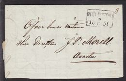 1851. SVERIGE. PHILLIPSTAD 18 12 1851. To Avesta. Full Contents. () - JF111070 - ... - 1855 Vorphilatelie