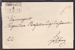 1848. SVERIGE. UDDEVALLA 6 10 1848. To Göteborg. Beautiful Black Seal AMANS VIRTUTIS. () - JF111073 - ... - 1855 Prefilatelia