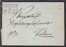 1837. SVERIGE. UPSALA 16 10 1837. To Falun.  () - JF111074 - ... - 1855 Voorfilatelie