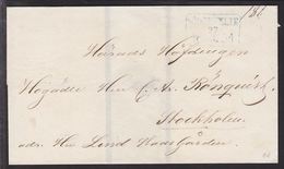 1854. SVERIGE. SÖDERTELIE 27 3 1854 In Blue. To Stockholm. () - JF109699 - ... - 1855 Prephilately