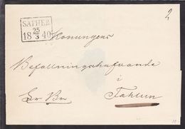 1840. SVERIGE. SÄTHER 25 3 1840. To Fahlun. Very Beautiful Cancel And Cover. () - JF109702 - ... - 1855 Voorfilatelie