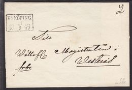 1849. SVERIGE. ENKÖPING 18 9 1849. To Westerås.   () - JF109705 - ... - 1855 Prephilately