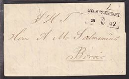 1842. SVERIGE. NYA KOPPARBERGET 21 10 1842. To Borås. Full Contents. () - JF109711 - ... - 1855 Prephilately