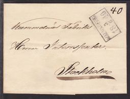 1840. SVERIGE. MALMKÖPING 3 6 1840.  To Stockholm. () - JF109716 - ... - 1855 Prephilately