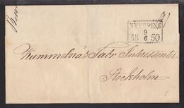 1850. SVERIGE. NYKÖPING 9 6 1850. To Stockholm. () - JF109720 - ... - 1855 Prephilately