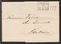 1845. SVERIGE. UPSALA 25 5 1845. To Stockholm. () - JF109723 - ... - 1855 Préphilatélie