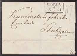 1841. SVERIGE. UPSALA 4 7 1841. To Stockholm. () - JF109724 - ... - 1855 Prephilately