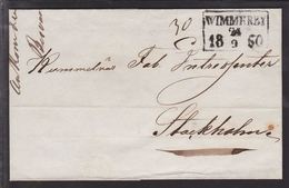 1850. SVERIGE. _WIMMERBY 24 9 1850.__ To Stockholm. () - JF109727 - ... - 1855 Prefilatelia