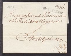 1827. SVERIGE. MARIEFRED  On Cover To Stockholm. () - JF109728 - ... - 1855 Prefilatelia