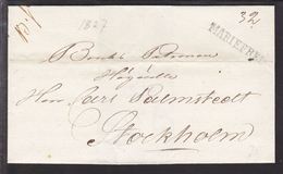 1827. SVERIGE. MARIEFRED  On Cover To Stockholm. () - JF109730 - ... - 1855 Préphilatélie