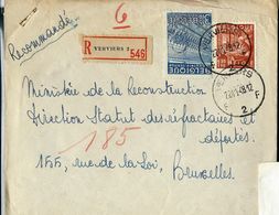 Doc. De VERVIERS - F 2 F - Du 22/11/48 (exportations) En Rec. - Poste Rurale