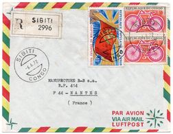 CONGO - REGISTERED AIR MAIL COVER TO FRANCE 1972 / THEMATIC STAMP - CYCLES / FLAG / SIBITI CANCEL - Oblitérés