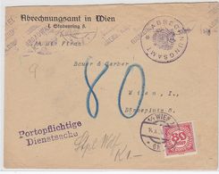Österreich 1930 Portopflichtige Dienstsache Mit Nachgebühr 80H Bezahlt - Cartas