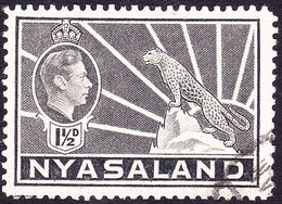 NYASALAND 1942 KGVI 1½d Grey SG132a FU - Nyassaland (1907-1953)