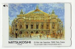 JAPON TELECARTE FRANCE PARIS OPERA GARNIER - Ohne Zuordnung