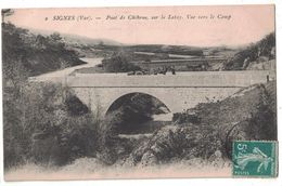 CPA SIGNES VAR 83 PONT CHIBRON SUR LE LATAY VUE VERS LE CAMP 1900 ANIMEE HOMME CHARRETTE - Signes