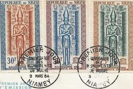 NIGER - POSTE AERIENNE N° 38 A 40 OBLITERE SUR FDC - ANNEE 1964 - Niger (1960-...)