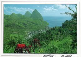 Soufriere St. Lucia - Historic Soufriere, With Petit Piton And Gros Piton  CPM  état Impeccable - Santa Lucia