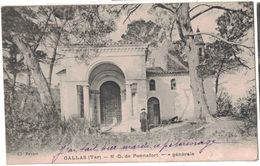 CPA CALLAS 83 VAR ND DE PENNAFORT VUE GENERALE ANIMEE HOMME CACHET PERLE FIGANIERES DRAGUIGNAN 1913 - Callas