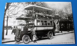 1905-- RV 57 634 AUTOBUS MONTMARTRE / SAINT-GERMAIN-DES-PRES Photographie Collection Roger Viollet  Photo Originale - Automobiles