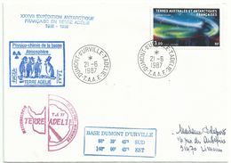 YT PA 81 - Aurore Polaire - Dumont D'Urville - Terre Adélie - 21/06/1987 - Storia Postale