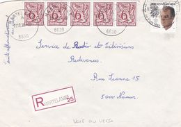 BELGIQUE :  Lion 6f  X 6 Et Baudouin Sur Lettre . Lion 6f X 10 Au Verso - 1977-1985 Figure On Lion