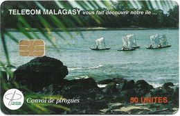 @+ TC De Madagascar : Convoi De Pirogues - 50U -  AX03 - 150 000ex ( Ref : MDG-51 ) - Madagascar