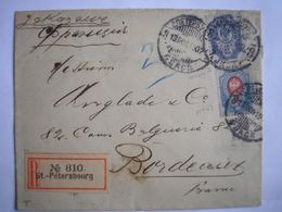 RUSSIE - SUPERBE Enveloppe Recommandée De 1902 De St Pétersbourg Pour Bordeaux - 2 Photos - Machines à Affranchir (EMA)