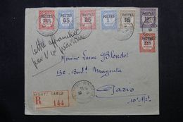 MONACO - Enveloppe En Recommandé Pour Paris En 1938, Affranchissement Plaisant Taxes Surchargés - L 63067 - Storia Postale