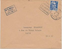 LETTRE OBLITERATION DAGUIN - NOLAY -VAUCHIGNON /SA GROTTE / SA CASCADE / COTE-D'OR -1951 - Mechanical Postmarks (Other)