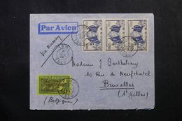 TOGO - Enveloppe De Lomé Pour Bruxelles Par Avion Via Niamey Et Paris En 1939, Affranchissement Plaisant - L 63080 - Cartas & Documentos