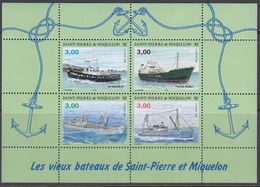 St. Pierre Et Miquelon 1996 - Ships - Miniature Sheet Mi Block 4 (712-715) ** MNH - Hojas Y Bloques