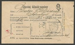 Aufgabs-Recepisse (Postai Fölado-Vevény) Von Ruszt (heute Rust Im Burgenland) Aus 1916 - Storia Postale