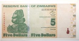 Zimbabwe - 5 Dollars - 2009 - PICK 93 - SPL - Zimbabwe