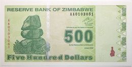 Zimbabwe - 500 Dollars - 2009 - PICK 98 - NEUF - Zimbabwe