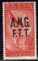 TRIESTE A 1947 AMG - FTT ITALIA ITALY OVERPRINTED POSTA AEREA RADIO LIRE 20 MNH - Poste Aérienne