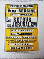 LE RETOUR DE JERUSALEM  (origine-> La Petite Illustration, Daté 1929 ) - Auteur : Maurice Donnay - Pub Parfumerie (dos) - French Authors