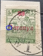 HARVESTERS-5 FIL-OVERPRINT BARANYA 1919- ERROR B  - YUGOSLAVIA - HUNGARY - 1919 - Baranya