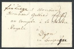 L Datée De Munster 1777 + Manuscrit "Fco Liege" + "20" Pour Dijon. - 1714-1794 (Oesterreichische Niederlande)