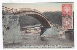 Japan 1912 Farbige Karte Mit Kintal Brücke Vorderseitig Frankiert Nach Frankreich - Briefe U. Dokumente