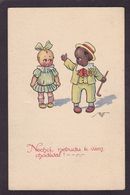 CPA Négritude Petits Noirs écrite Signé K.U - Humorous Cards